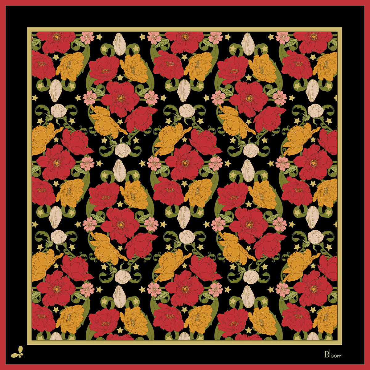 Night Bloom Silk Bandana