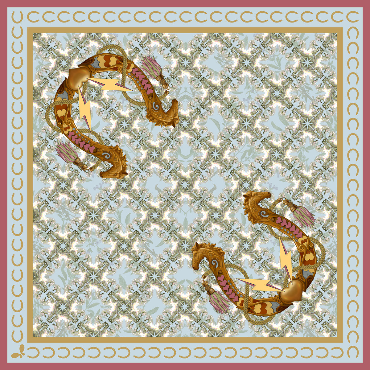 Lucky Pony Large Silk Scarf