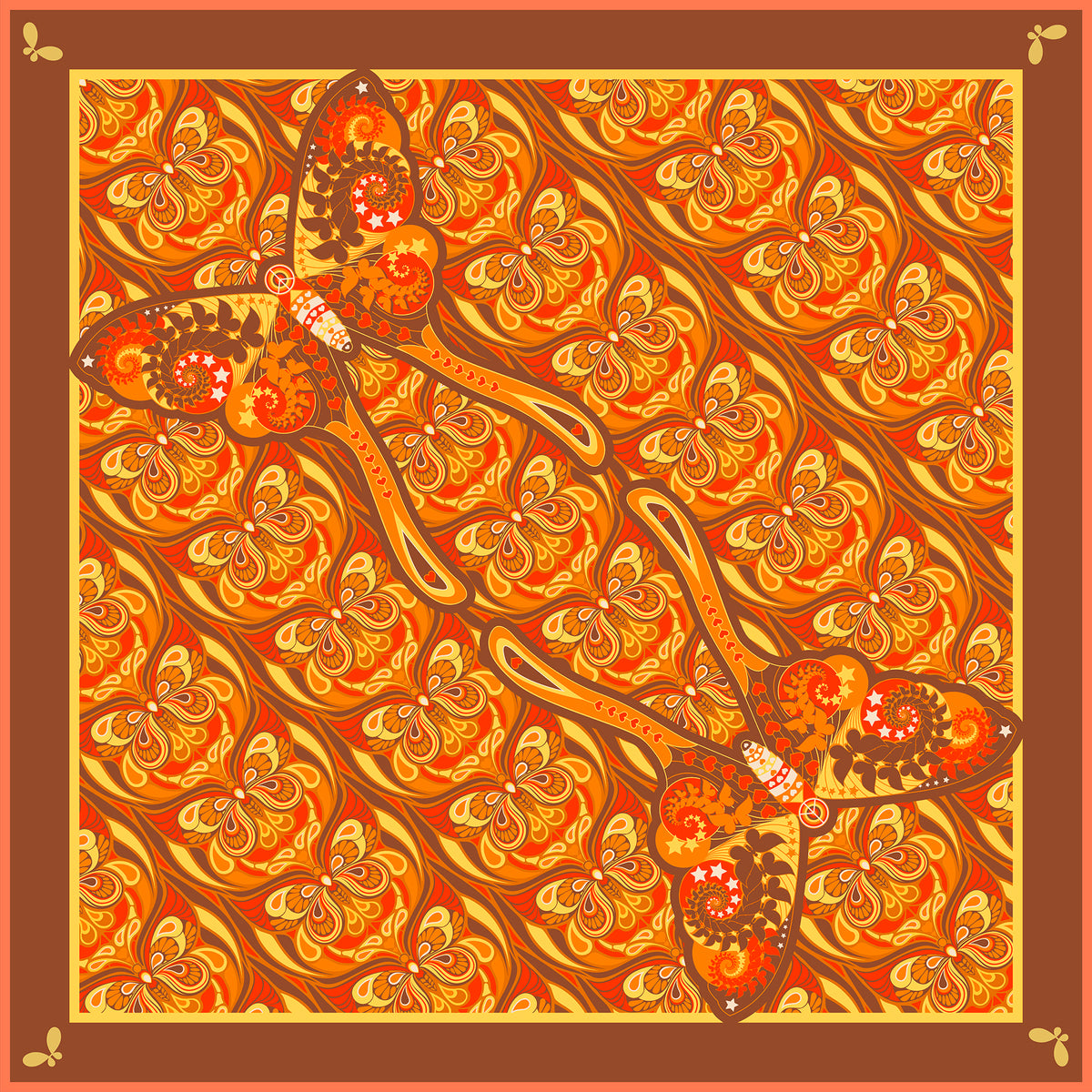 Butterfly Effect Sunset Large Silk Scarf