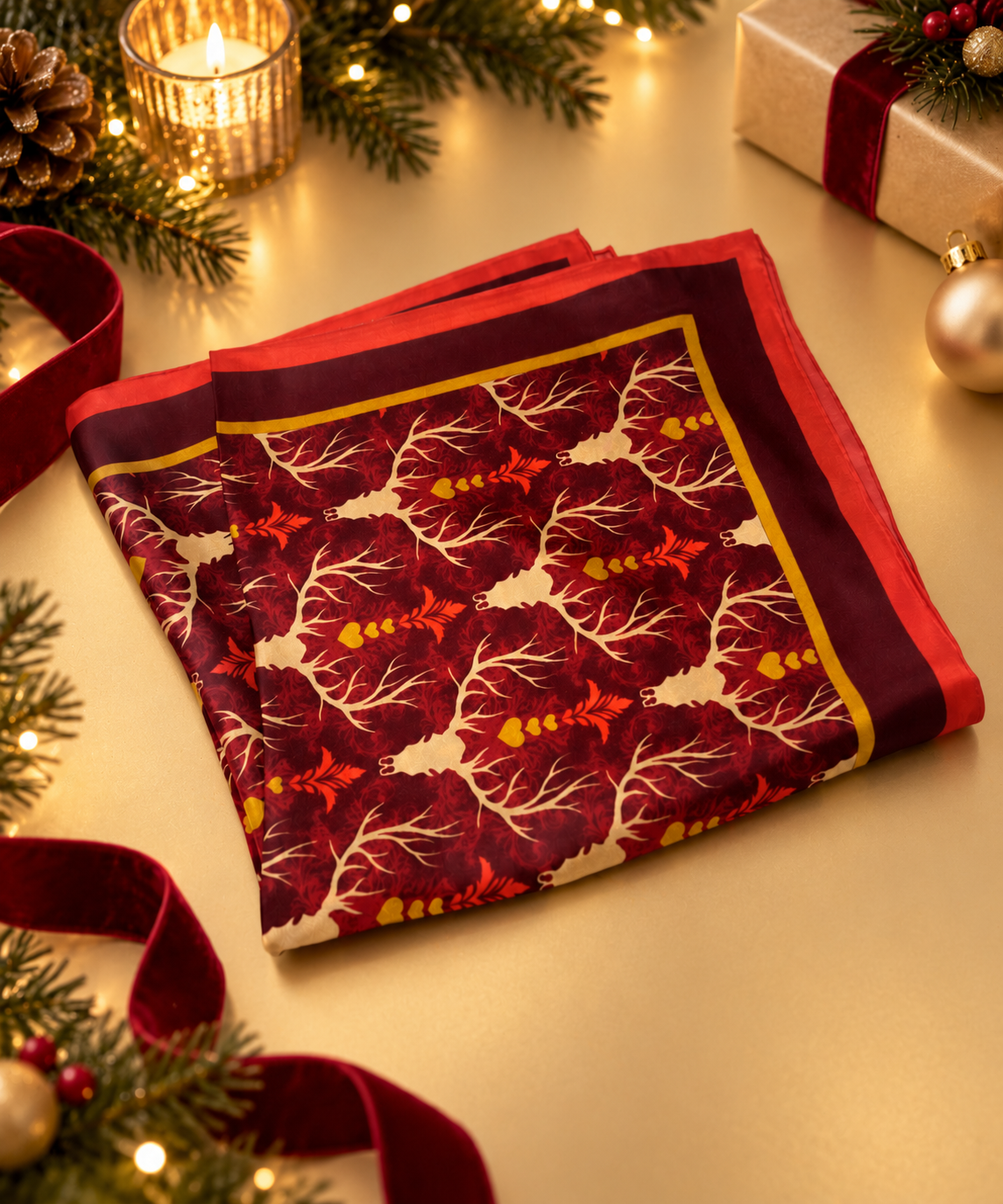 Big Bear Holiday Silk Bandana