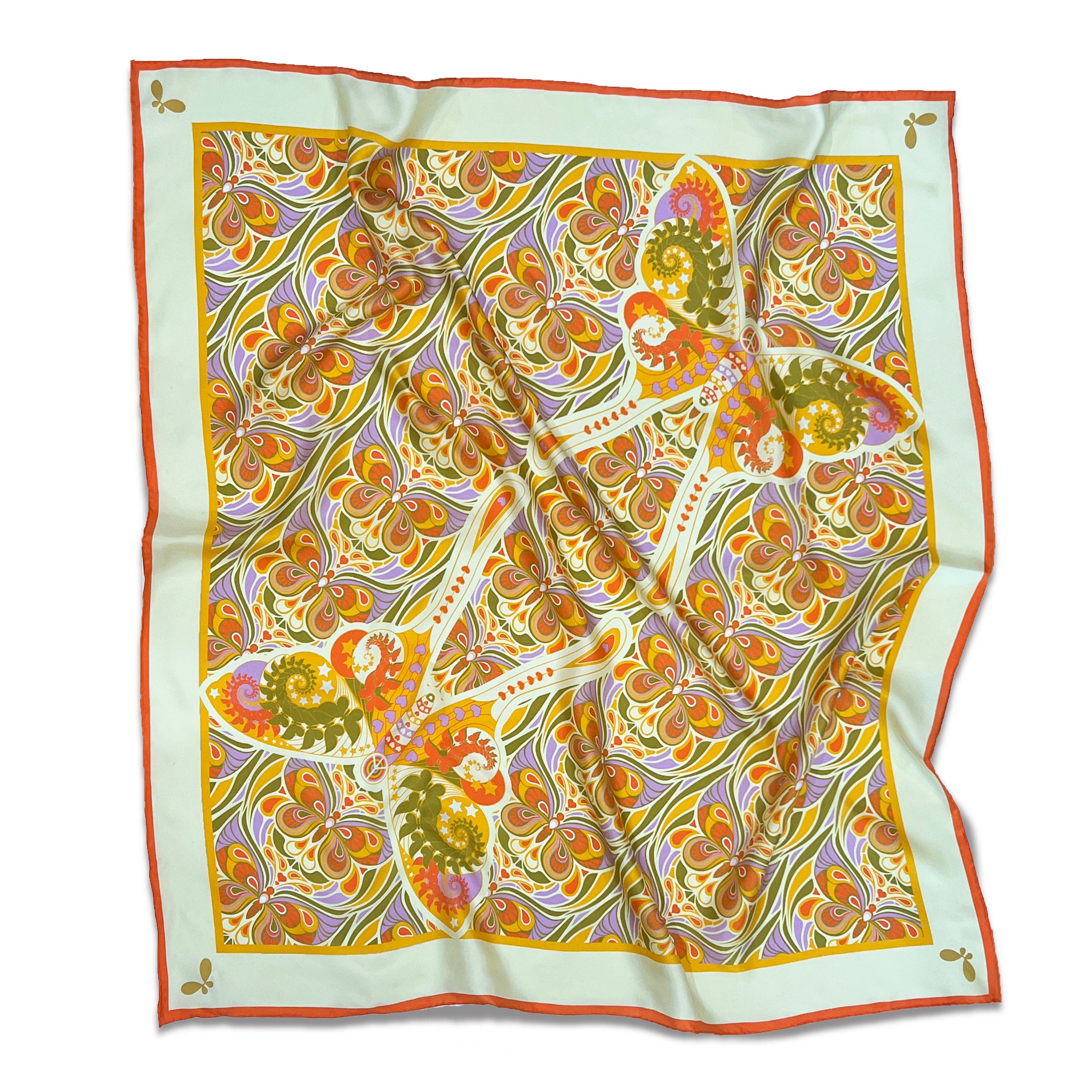 Butterfly Effect Citrus Large Silk Scarf