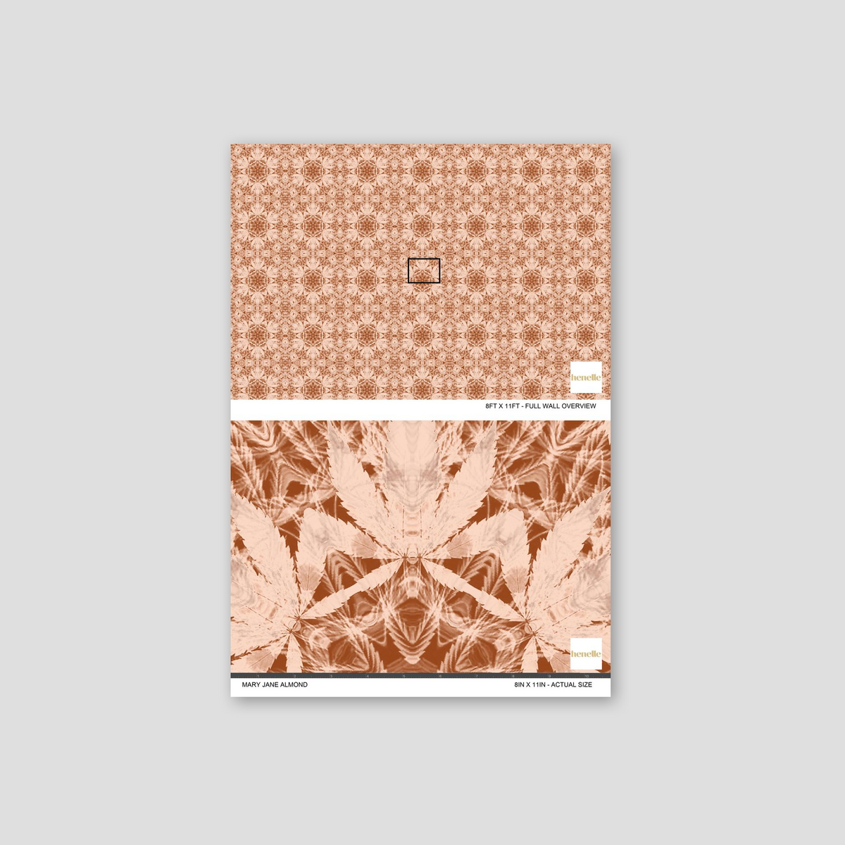 Mary Jane Almond wallpaper with intricate terracotta and cream motifs