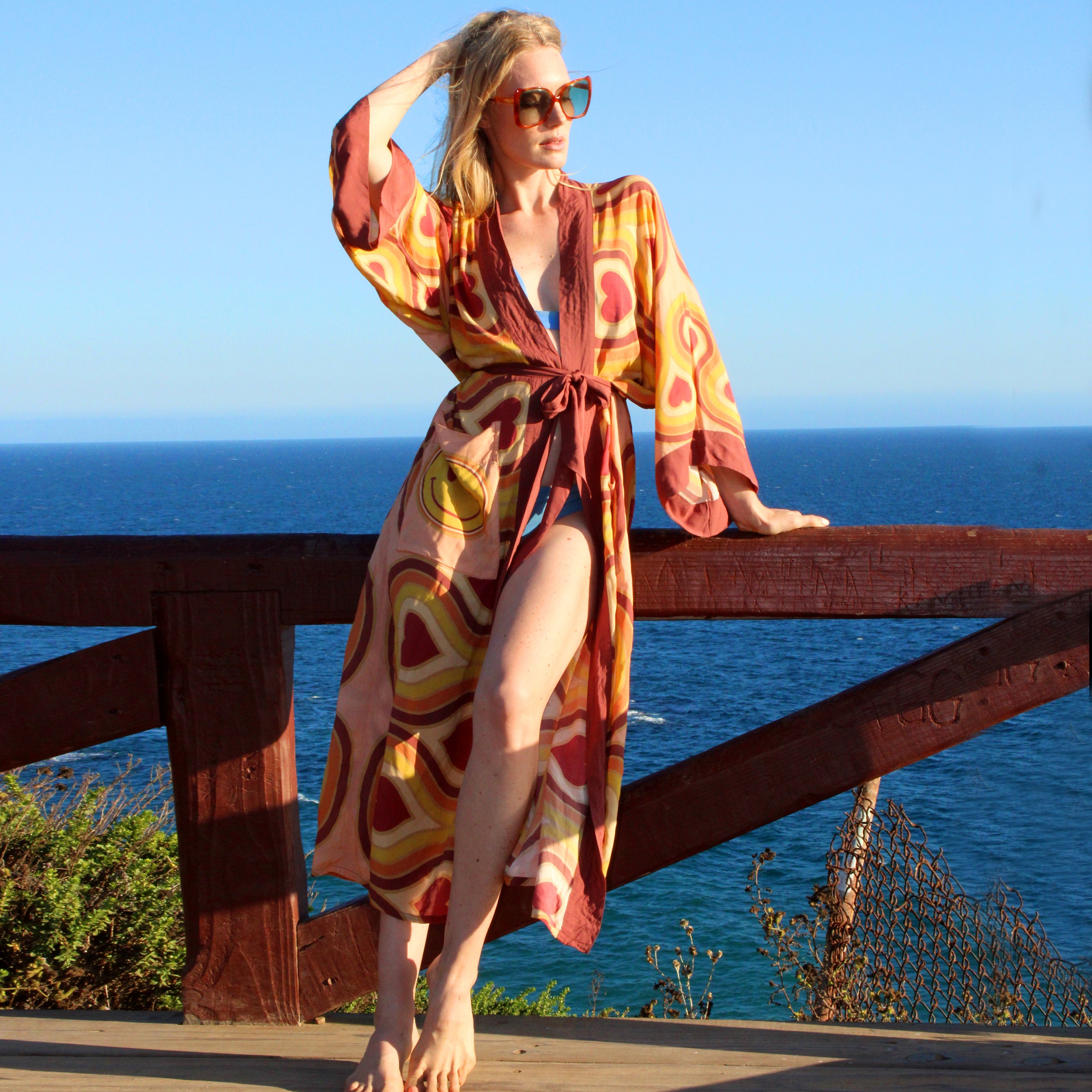 Wonderlust Smiley Kimono