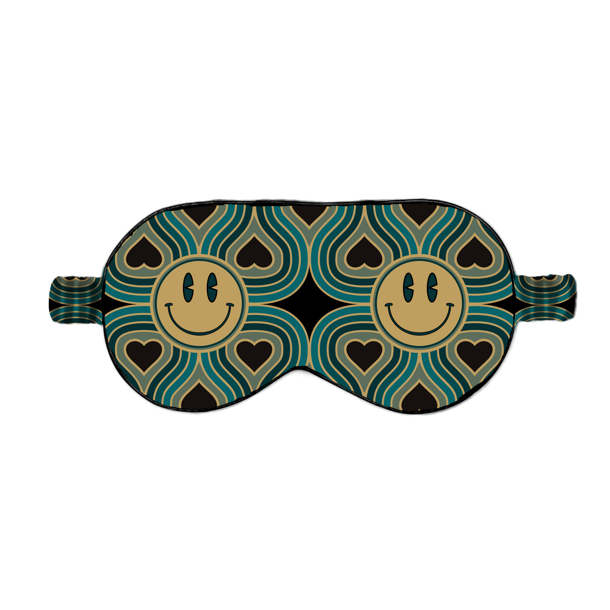 Wonderlust Blue Smiley Silk Sleep Mask